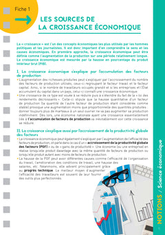 Les fiches du lycée - Terminale - Spécialité SES