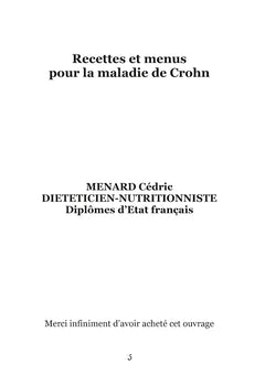 Recettes et menus pour la maladie de Crohn