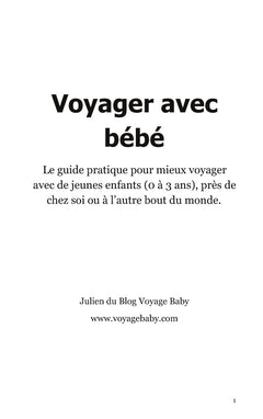 Voyager avec bébé