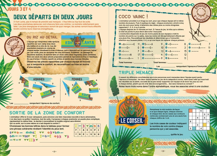Cahier de vacances pour adultes Koh Lanta 2023