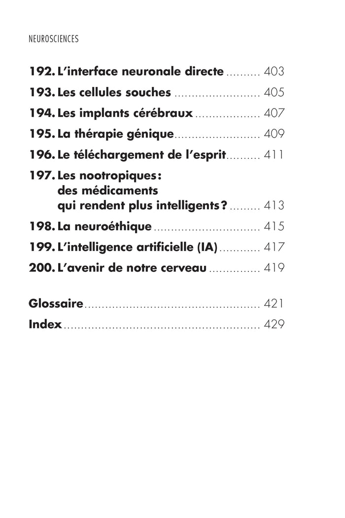 Neurosciences - cerveau, émotions, conscience, mémoire... en 200 concepts clés
