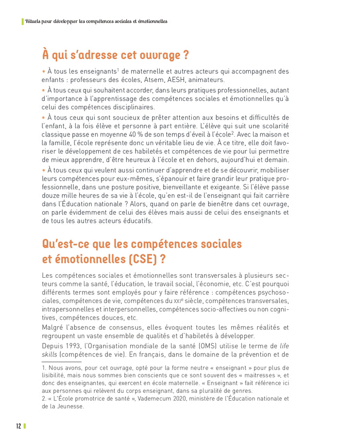 Rituels pour développer les compétences sociales et émotionnelles - Maternelle