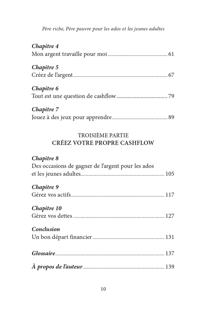 Père riche, père pauvre pour les ados et les jeunes adultes
