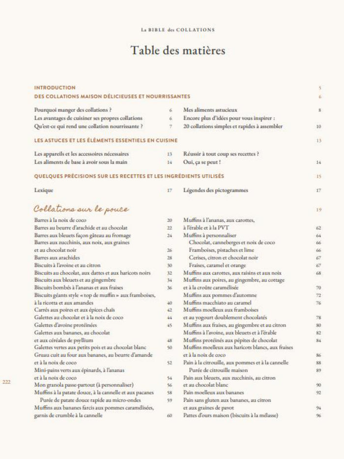 La bible des collations