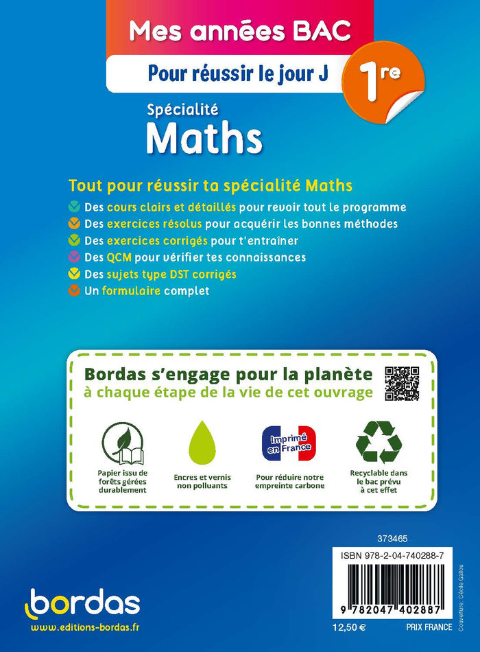 Mes années Bac - Spécialité Maths 1ère