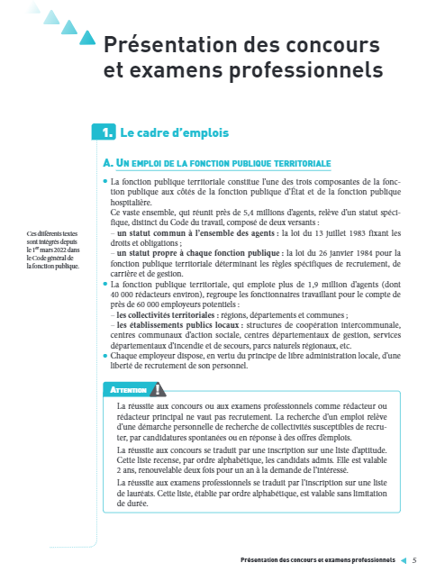 Rédacteur territorial et Rédacteur principal 2023/2024