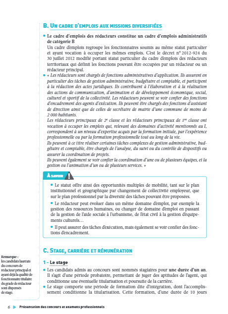 Rédacteur territorial et Rédacteur principal 2023/2024