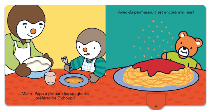 T'choupi mange comme un grand