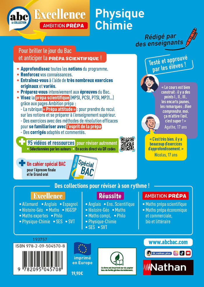 ABC BAC Excellence - Ambition Prépa - Physique Chimie - Term