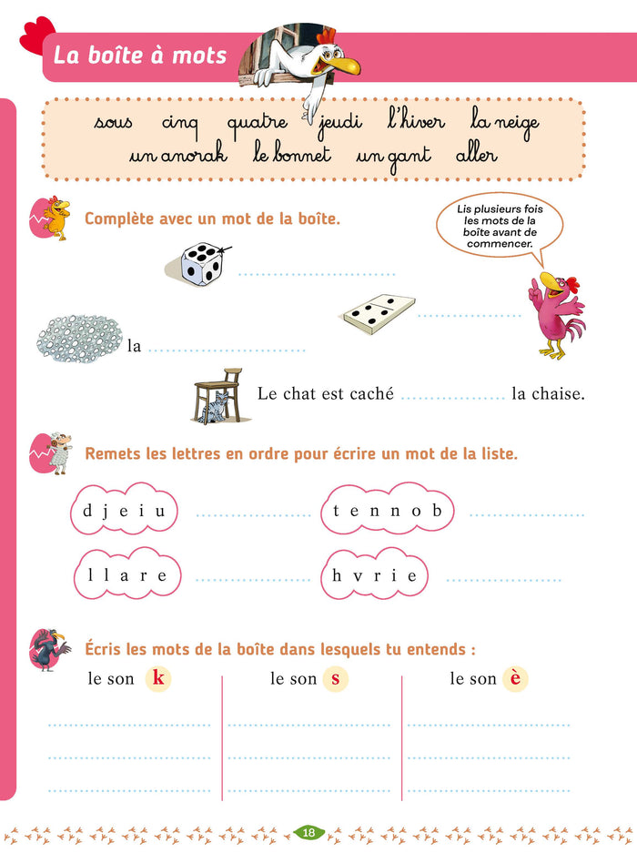 Cocorico je sais lire ! - Cahier d'orthographe avec les P'tites Poules