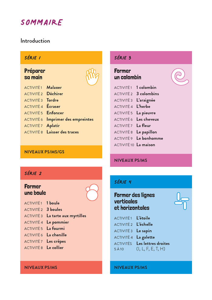 Une année d'activités de pâte à modeler - Maternelle