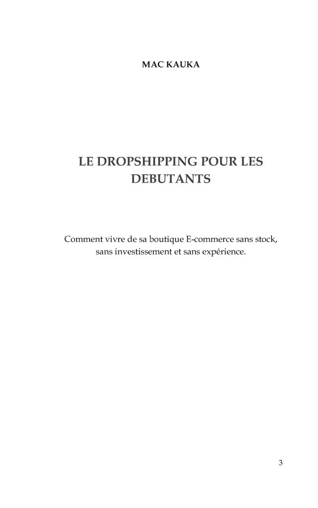 Le dropshipping pour les débutants
