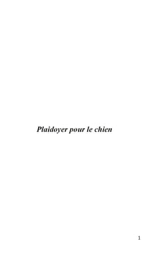 Plaidoyer pour le chien