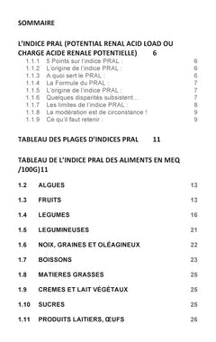 Guide de l'indice Pral (Potential Renal Acid Load)