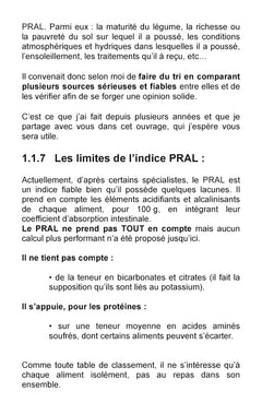 Guide de l'indice Pral (Potential Renal Acid Load)