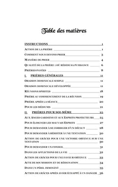 Instructions & Recueil de Prières