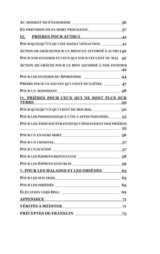 Instructions & Recueil de Prières