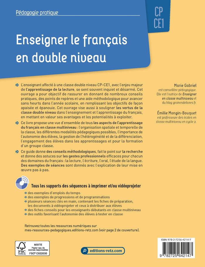 Enseigner le français en double niveau CP-CE1 + Ressources numériques