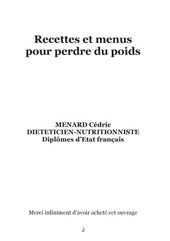 Recettes et menus pour perdre du poids