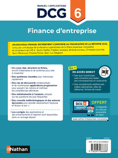 Finance d'entreprise - DCG - Épreuve 6 - Manuel et applications - 2026