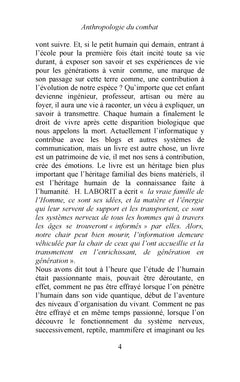ANTHROPOLOGIE DU COMBAT