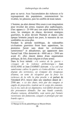 ANTHROPOLOGIE DU COMBAT