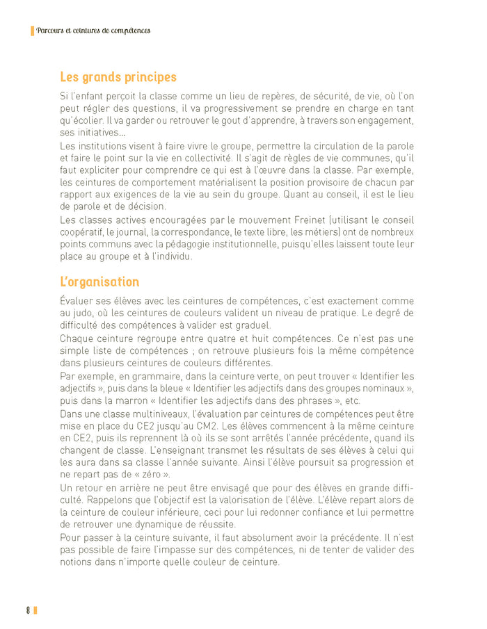 Parcours et ceintures de compétences - Cycle 3 Engagement, motivation, autonomie des élèves - + ressources numériques