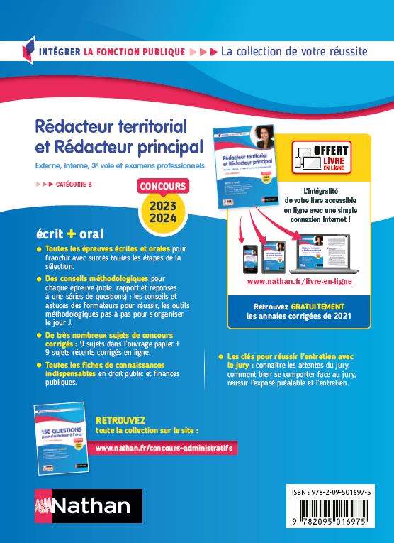 Rédacteur territorial et Rédacteur principal 2023/2024