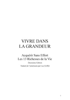 Vivre dans la grandeur