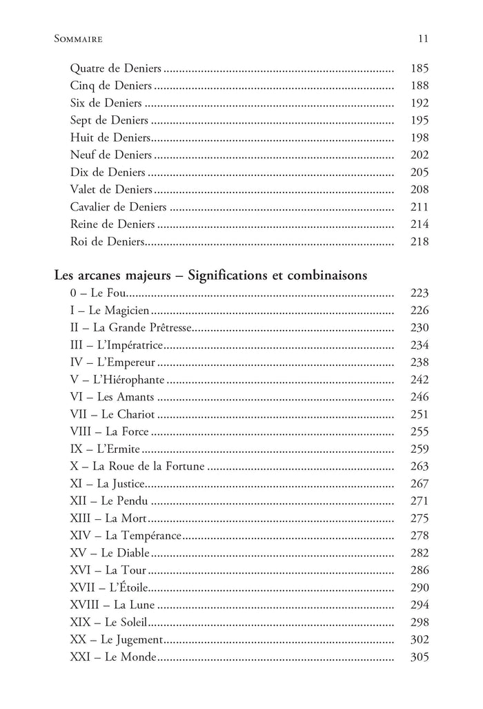 Toutes les combinaisons du Tarot