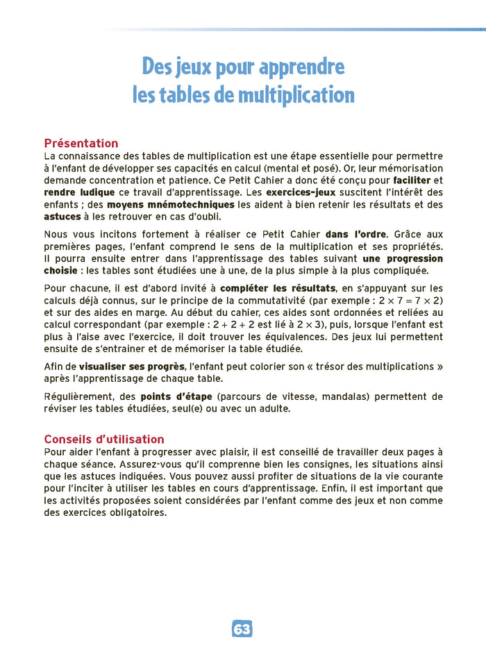 Des jeux pour apprendre les tables de multiplication