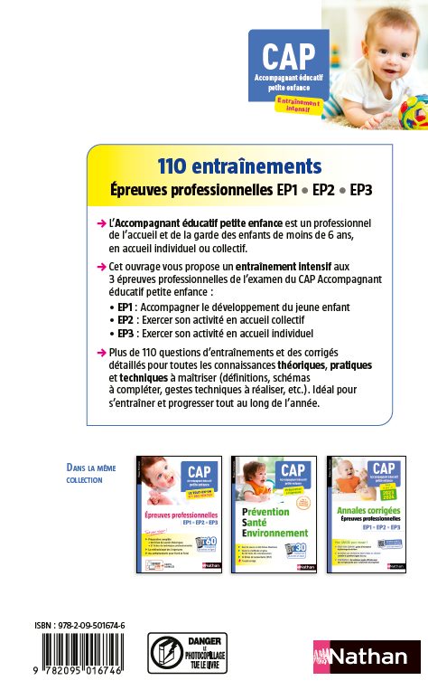 110 entraînements - CAP Accompagnant éducatif petite enfance