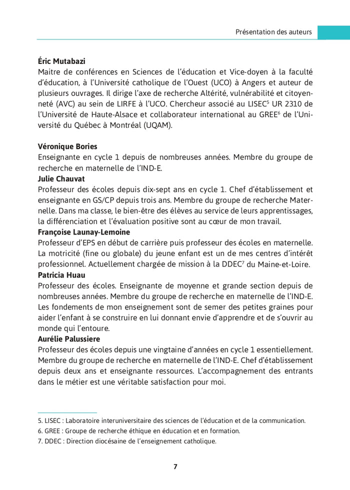 Enseigner en maternelle