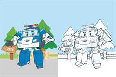 Robocar Poli - Mes coloriages - Toujours prêts !