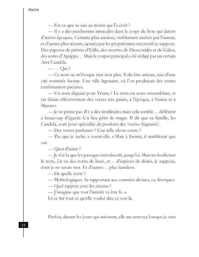 Sacra, parfums d'Isenne et d'Ailleurs, vol. I