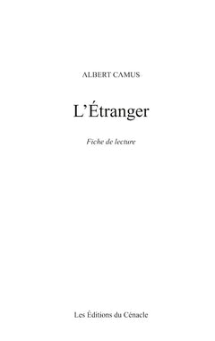 Fiche de lecture L'Étranger de Albert Camus (analyse littéraire de référence et résumé complet)