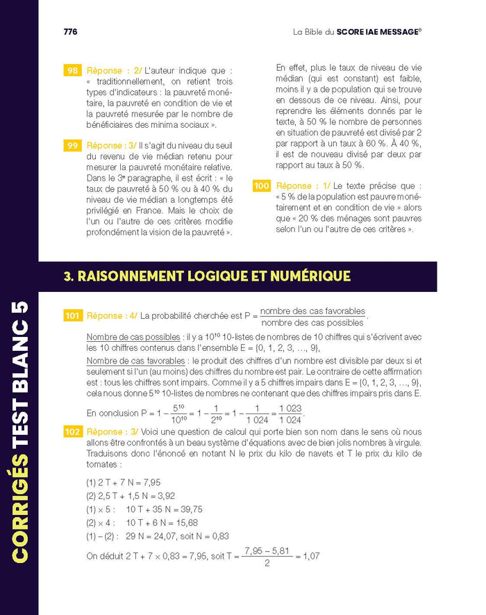 La Bible du Score IAE Message