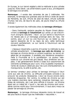 Le Tannage Naturel et Chimique
