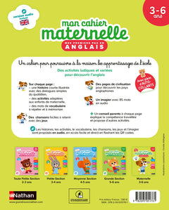Mon cahier maternelle Mes premiers pas en anglais 3-6 ans