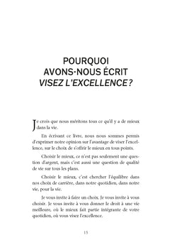 Visez l'excellence - Pour un bonheur permanent