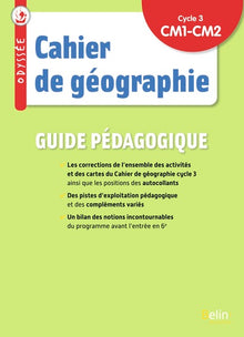 Odyssée cycle 3 - Cahier de géographie 2023 - Guide pédagogique