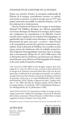 Fondements de l'histoire de la musique