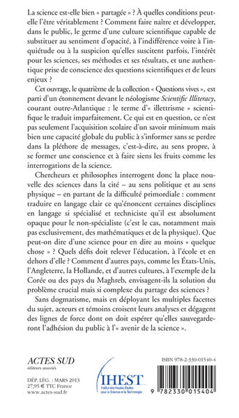 Partager la science: L'illettrisme scientifique en question