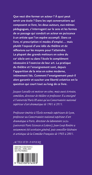 Conversations sur la formation de l'acteur