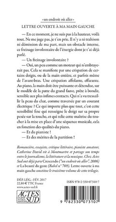 Lettre ouverte à ma main gauche