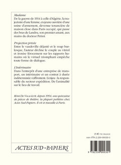 Madame suivi de Projection privée et de L'Intérimaire