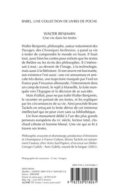 Walter Benjamin: Une vie dans les textes
