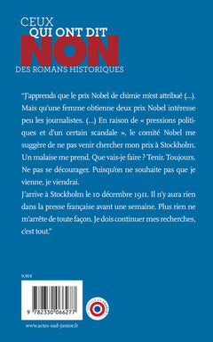 Marie Curie : "Non au découragement"