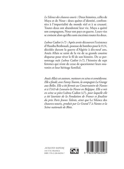 Le silence des chauves-souris suivi de Lubna Cadiot