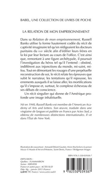 La relation de mon emprisonnement